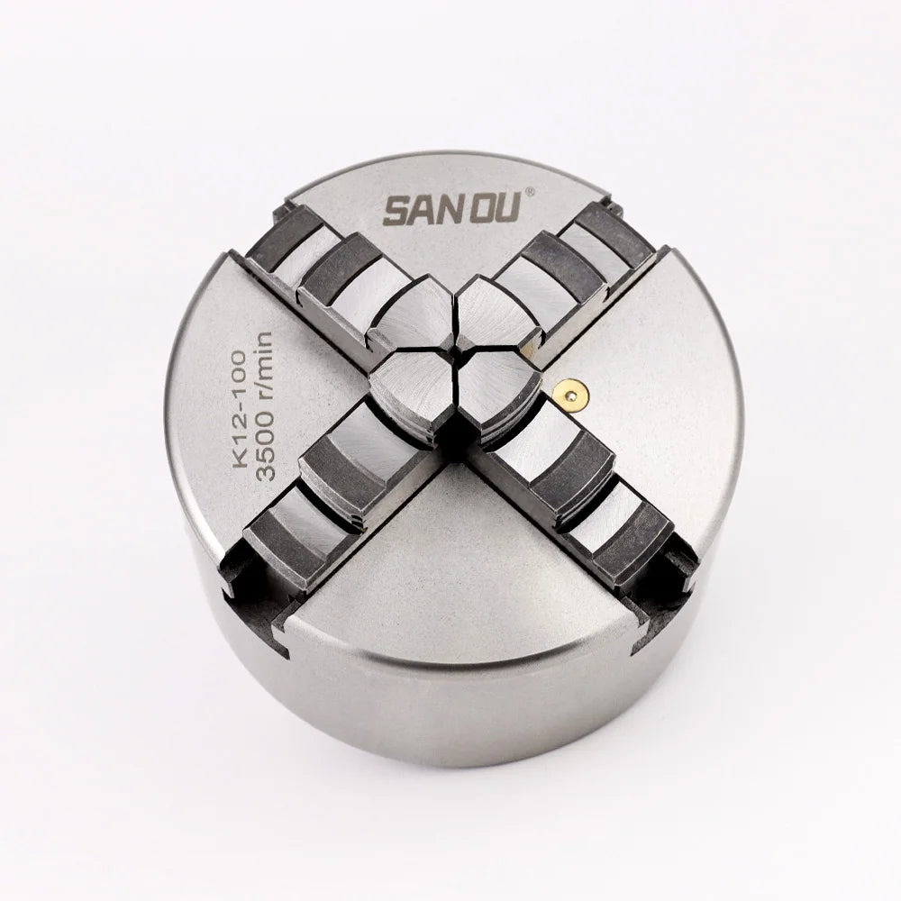 K12-100 4 Jaw Self-Centering 100mm(3.94ft) Lathe Manual Scroll Chuck For Mini Mechanical Lathe For Wood Processing