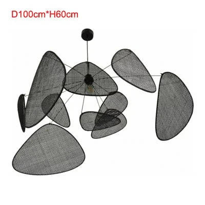 Japanese Wabi-sabi Rattan Pendant Light Dining Room Handmade Rattan Led Chandelier Bedroom Home Decor Leaf Grid Screen Droplight