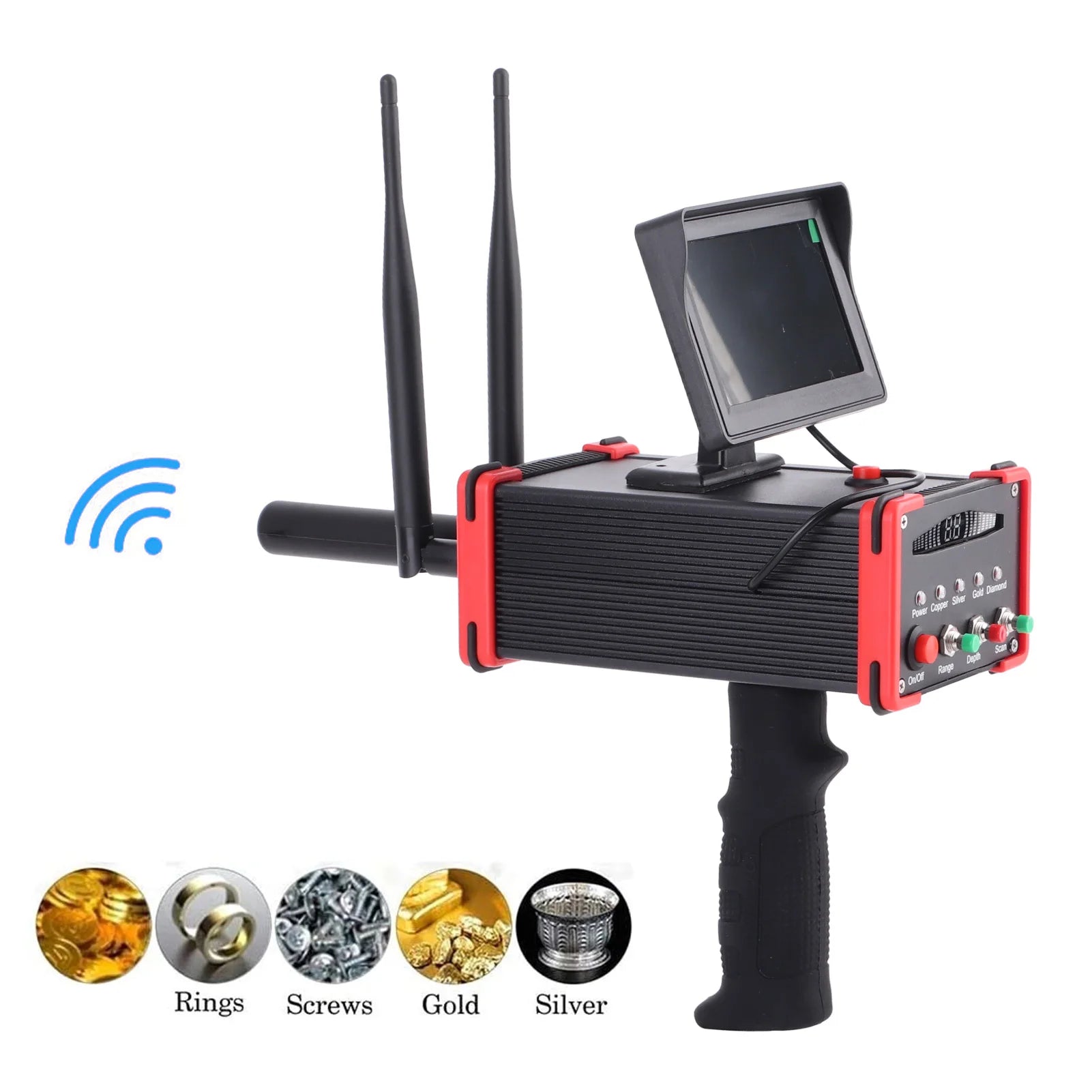 Metal Detector Underground Metal Scanner High Definition Screen Treasure Finder for Gold Silver Copper AC100‑240V