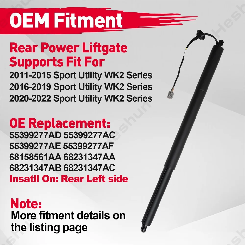 LH Trunk Liftgate Power Hatch Lift Support Opener For 2010-2022 Jeep Grand Cherokee WK2 Electric Tailgate Gas Struts 55399277AD