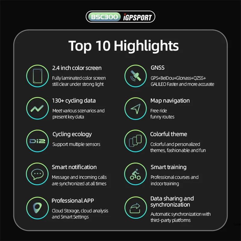 iGPSPORT BSC300 Bicycle GPS Computer Riding Cycling Odometer Route Navigation Wireless Trainning Speedometer Support Powermeter