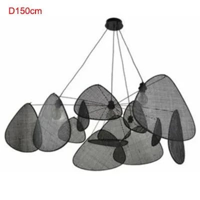 Japanese Wabi-sabi Rattan Pendant Light Dining Room Handmade Rattan Led Chandelier Bedroom Home Decor Leaf Grid Screen Droplight