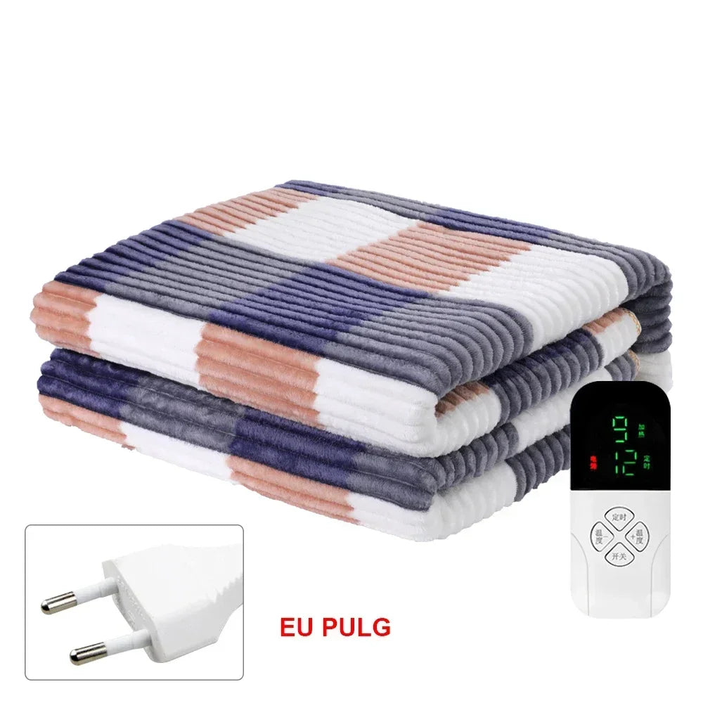 220V Electric Blanket Corduroy Fabric Thicker Heater Warmer Heated Blanket Thermostat 1-9 gears Electric Heating Blanket EU Plug