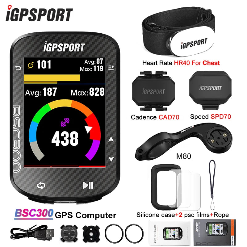 iGPSPORT BSC300 Bicycle GPS Computer Riding Cycling Odometer Route Navigation Wireless Trainning Speedometer Support Powermeter