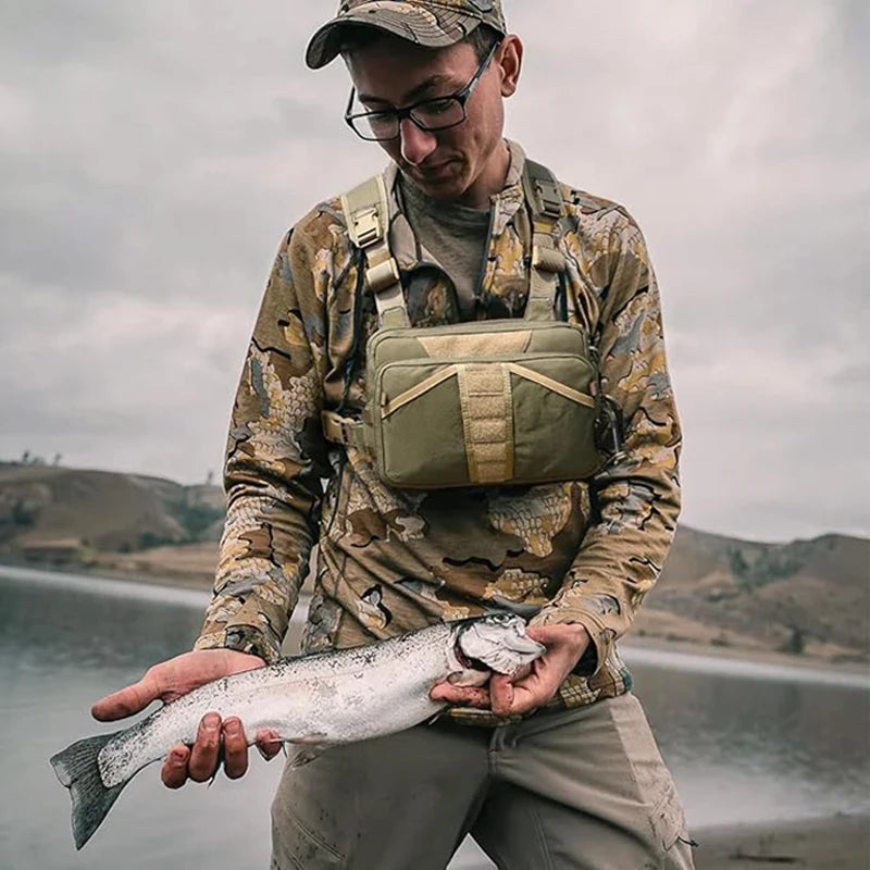 Fishing Chest Pack, Fly Fishing Bag for Men and Women, Tackle and Fly Boxes Storage Pack, Hunting Binocular Pack