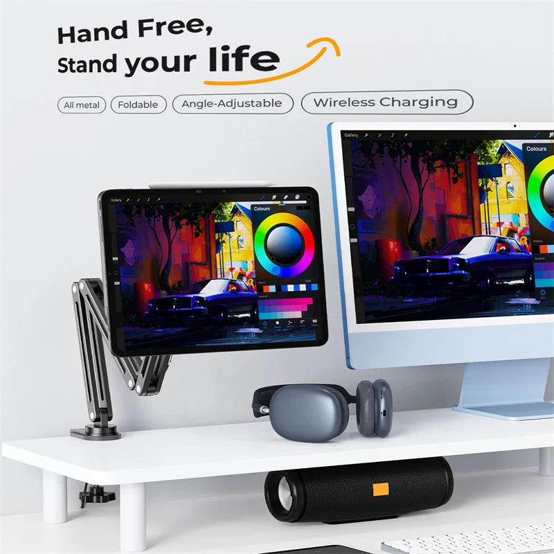 X38Pro Max Magnetic Wireless Charger Stand For iPad Pro 11/13 in M4, For iPad Air 11/13 M2,iPad Pro 11/12.9in Tablet Stand