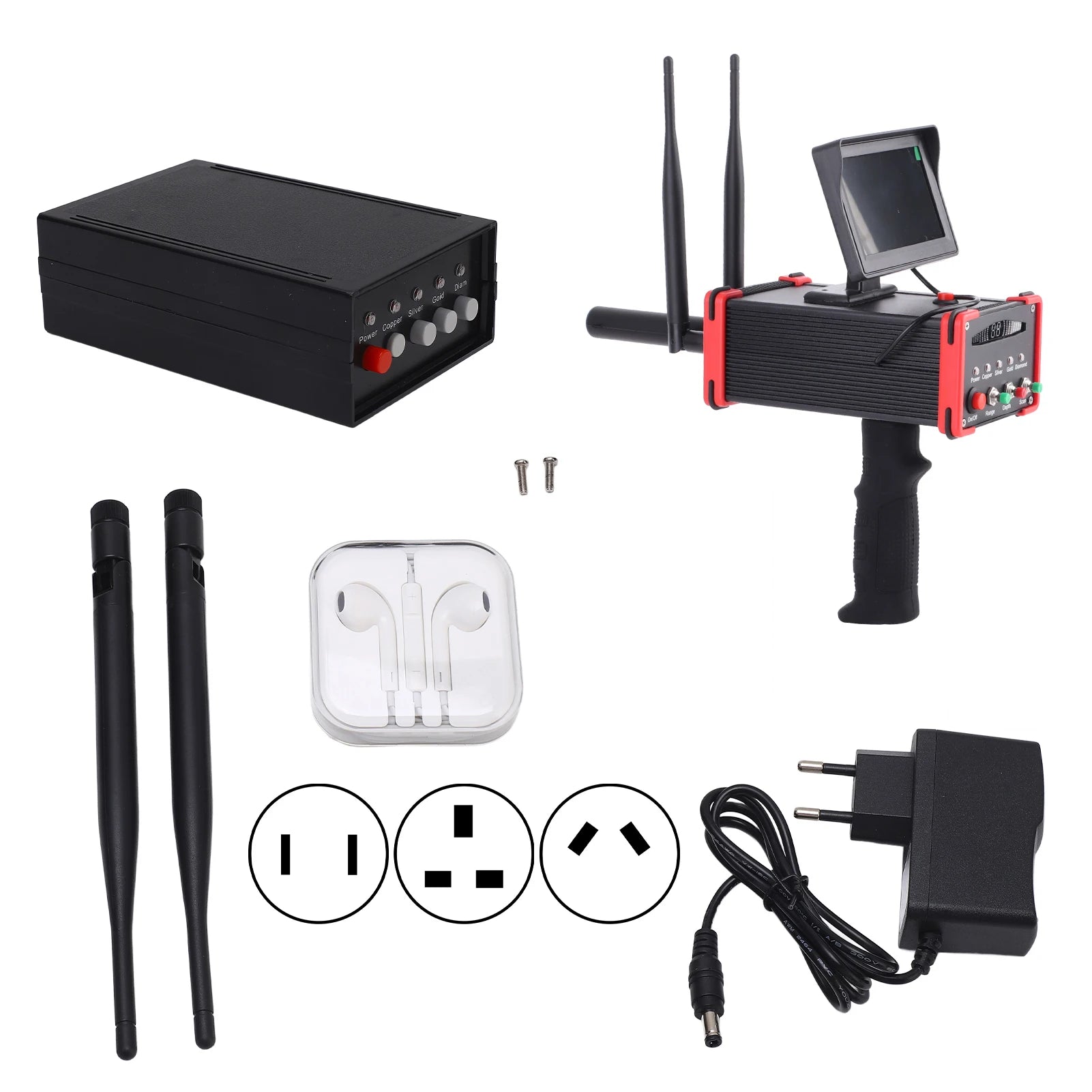 Metal Detector Underground Metal Scanner High Definition Screen Treasure Finder for Gold Silver Copper AC100‑240V