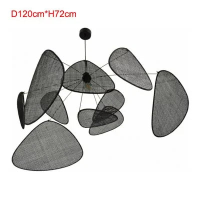 Japanese Wabi-sabi Rattan Pendant Light Dining Room Handmade Rattan Led Chandelier Bedroom Home Decor Leaf Grid Screen Droplight