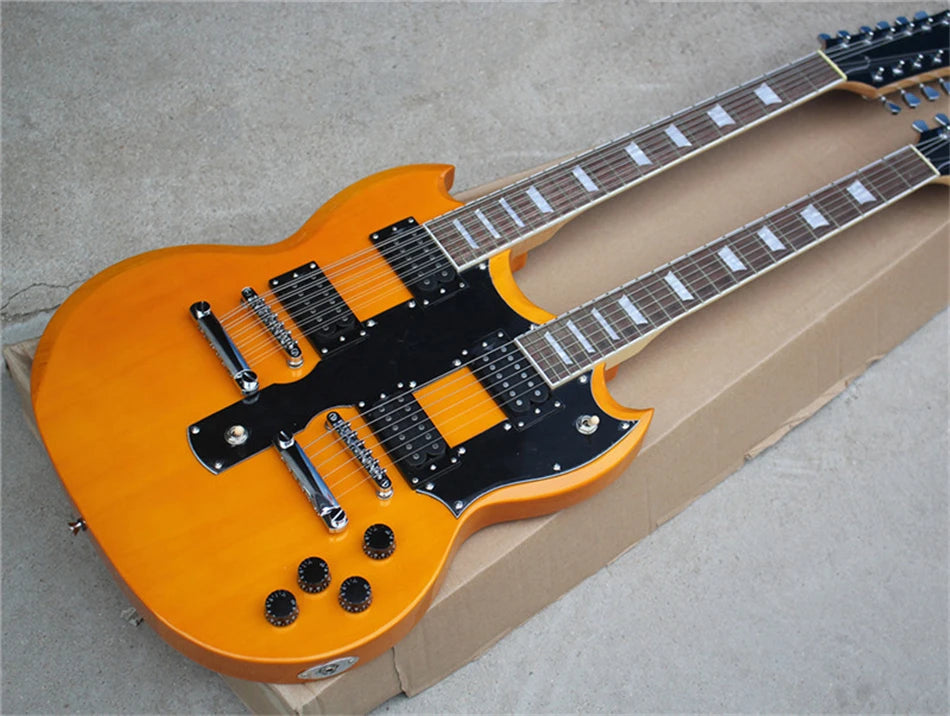 Double Neck Different Color Electric Guitar with Chrome Harware,Offer Customize