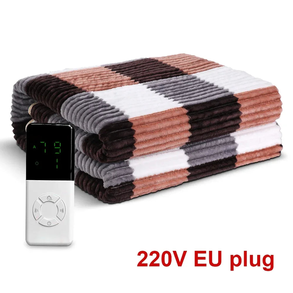 220V Electric Blanket Corduroy Fabric Thicker Heater Warmer Heated Blanket Thermostat 1-9 gears Electric Heating Blanket EU Plug