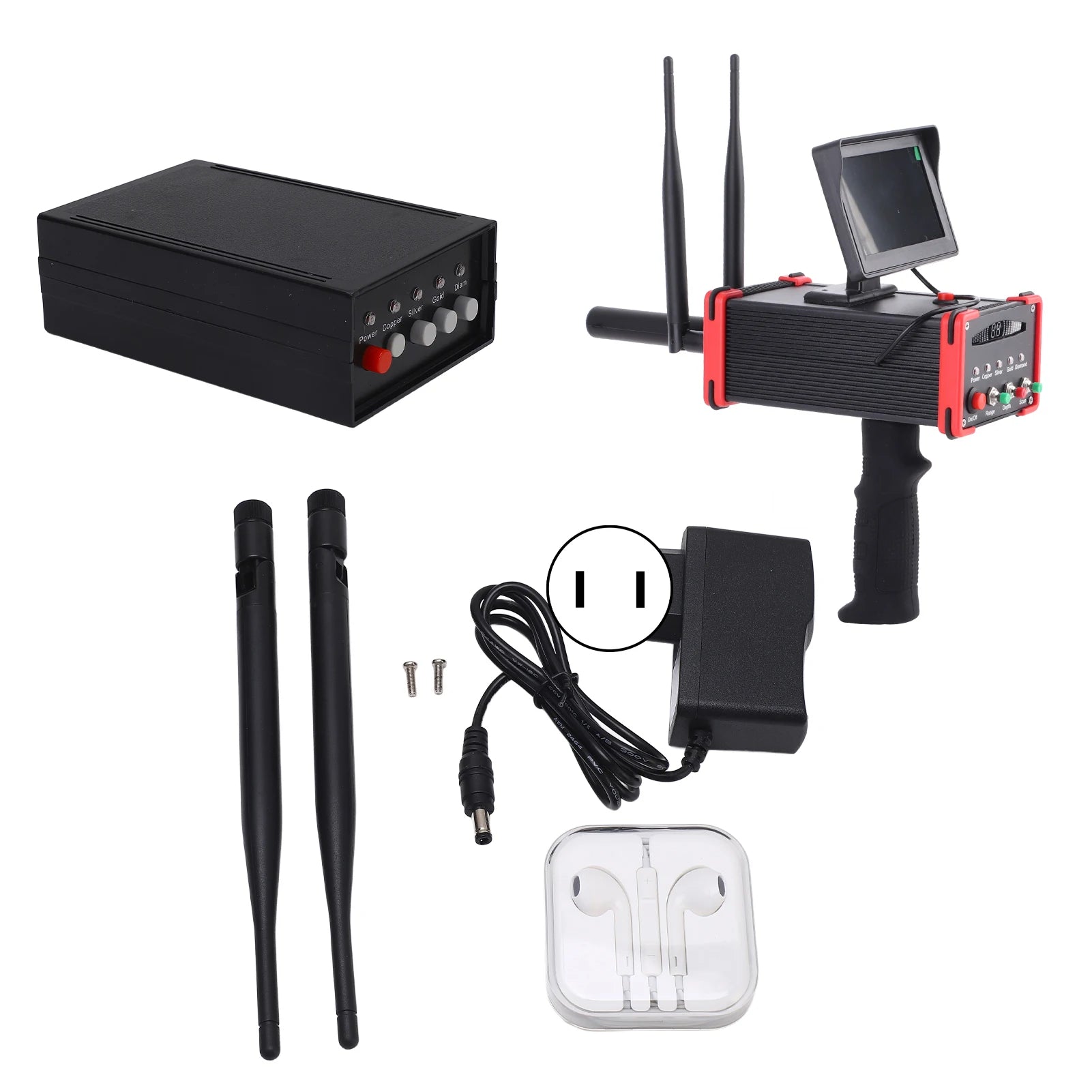 Metal Detector Underground Metal Scanner High Definition Screen Treasure Finder for Gold Silver Copper AC100‑240V