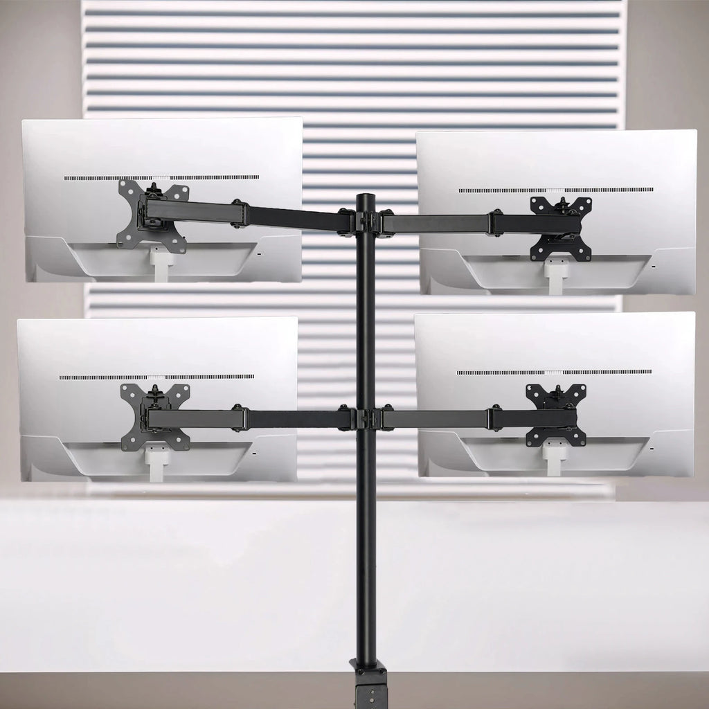 4-Way Monitor Swivel Arm Table Mount Holder, Screen Mount 4 Compartments, Monitor Holder Stand, Monitor Holder Swivel 360°