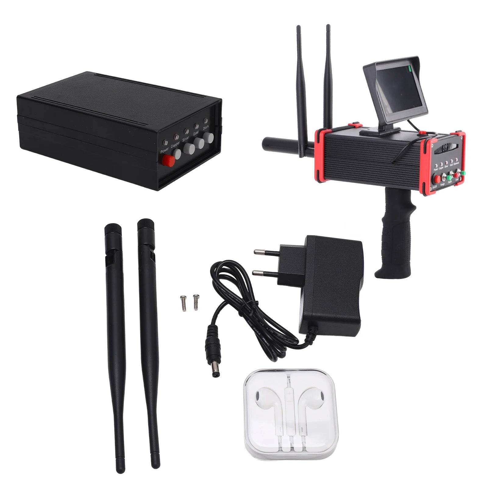 Metal Detector Underground Metal Scanner High Definition Screen Treasure Finder for Gold Silver Copper AC100‑240V