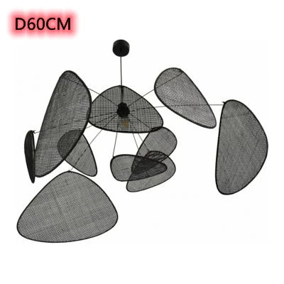Japanese Wabi-sabi Rattan Pendant Light Dining Room Handmade Rattan Led Chandelier Bedroom Home Decor Leaf Grid Screen Droplight