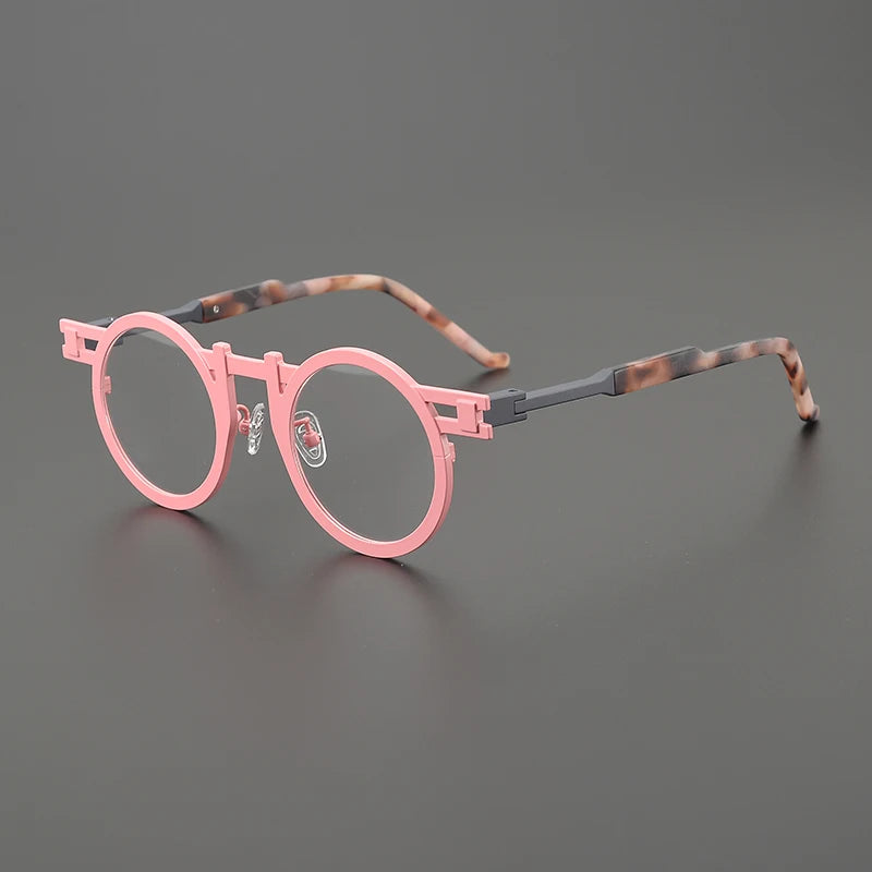 Ultralight titanium round glasses frame men and women personality myopia optical glasses luxury brand prescription glasses