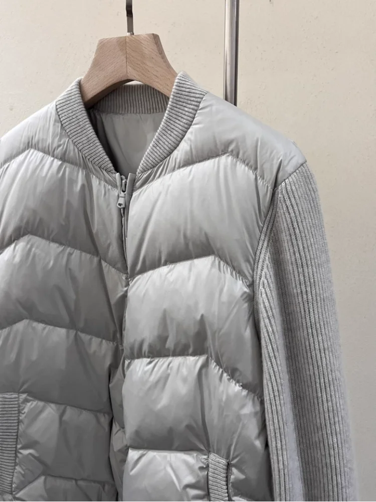 Luxurious casual cashmere goose down jacket