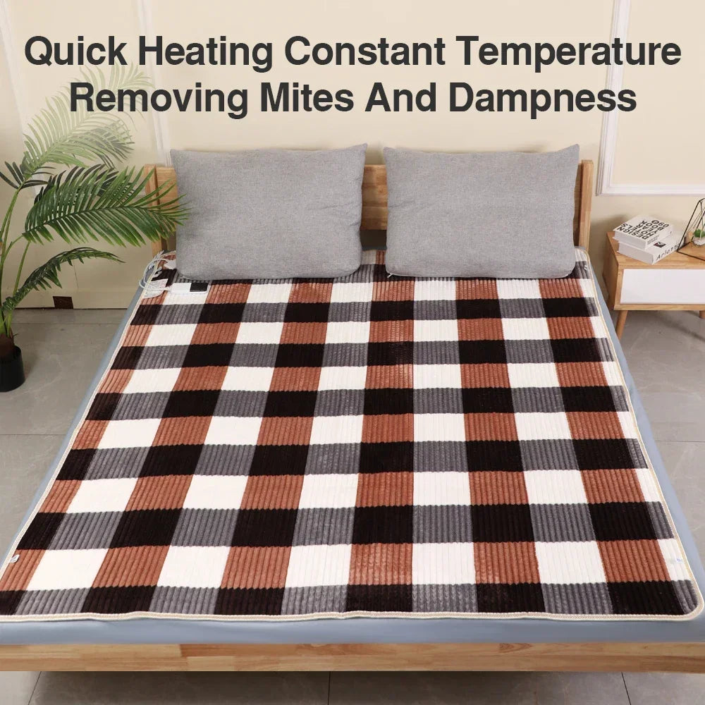 220V Electric Blanket Corduroy Fabric Thicker Heater Warmer Heated Blanket Thermostat 1-9 gears Electric Heating Blanket EU Plug