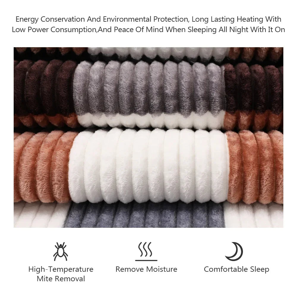 220V Electric Blanket Corduroy Fabric Thicker Heater Warmer Heated Blanket Thermostat 1-9 gears Electric Heating Blanket EU Plug