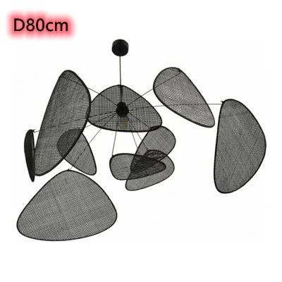 Japanese Wabi-sabi Rattan Pendant Light Dining Room Handmade Rattan Led Chandelier Bedroom Home Decor Leaf Grid Screen Droplight