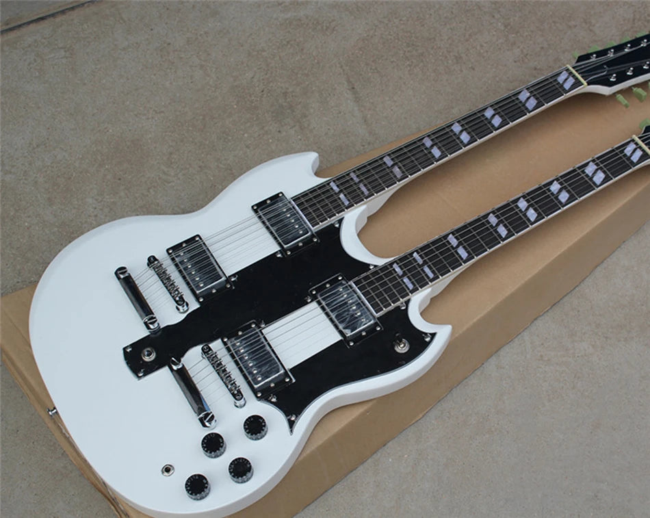 Double Neck Different Color Electric Guitar with Chrome Harware,Offer Customize