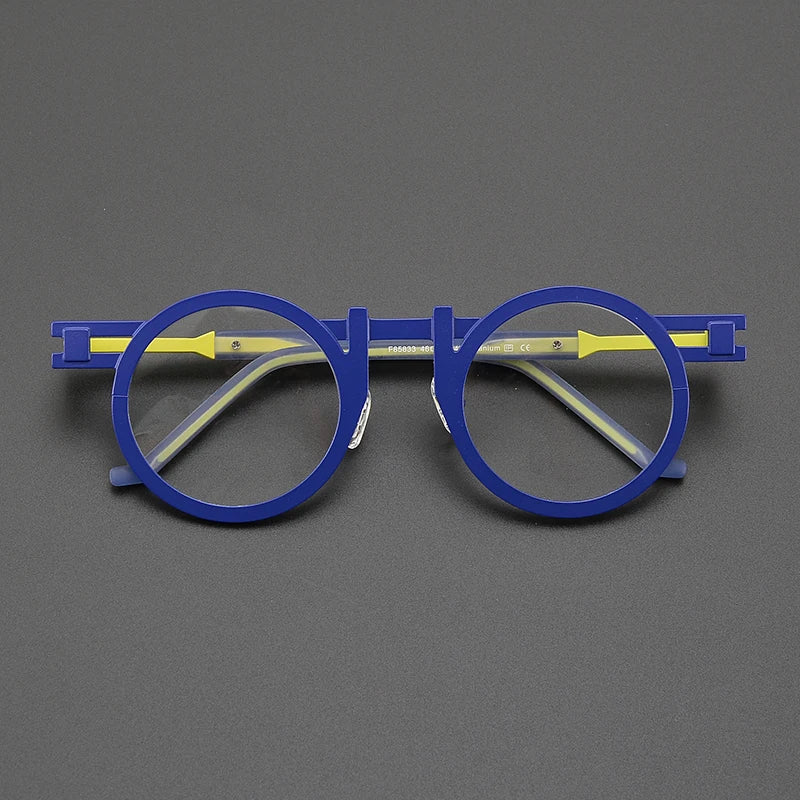 Ultralight titanium round glasses frame men and women personality myopia optical glasses luxury brand prescription glasses