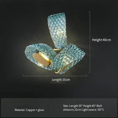 Modern Blue Glass Led Pendant Lamps Designer Hanging Lamps for Hallway Bar Bedroom Chandelier Suspension Luminaire Lighting