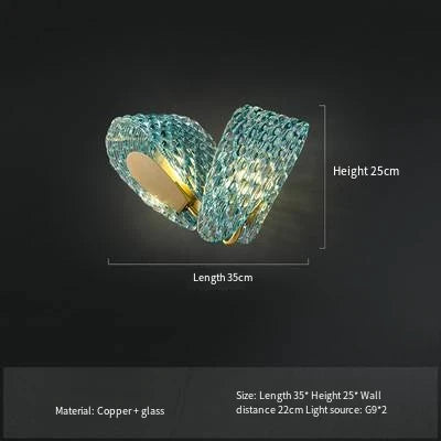 Modern Blue Glass Led Pendant Lamps Designer Hanging Lamps for Hallway Bar Bedroom Chandelier Suspension Luminaire Lighting