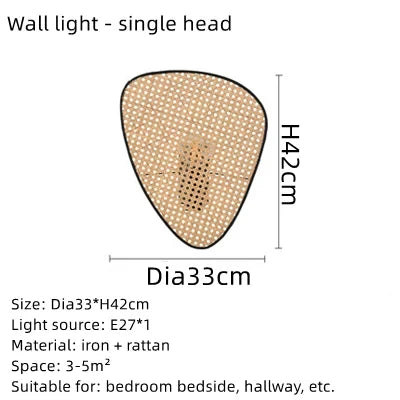 Japanese Wabi-sabi Rattan Pendant Light Dining Room Handmade Rattan Led Chandelier Bedroom Home Decor Leaf Grid Screen Droplight