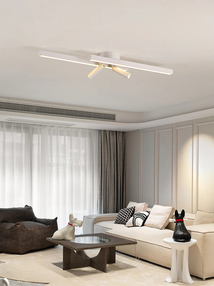 Long Aluminium Modern LED Ceiling Light Creative Design Ceiling Lamp Indoor Lighting Fixture Hallway Balcony Aisle Office Lustre