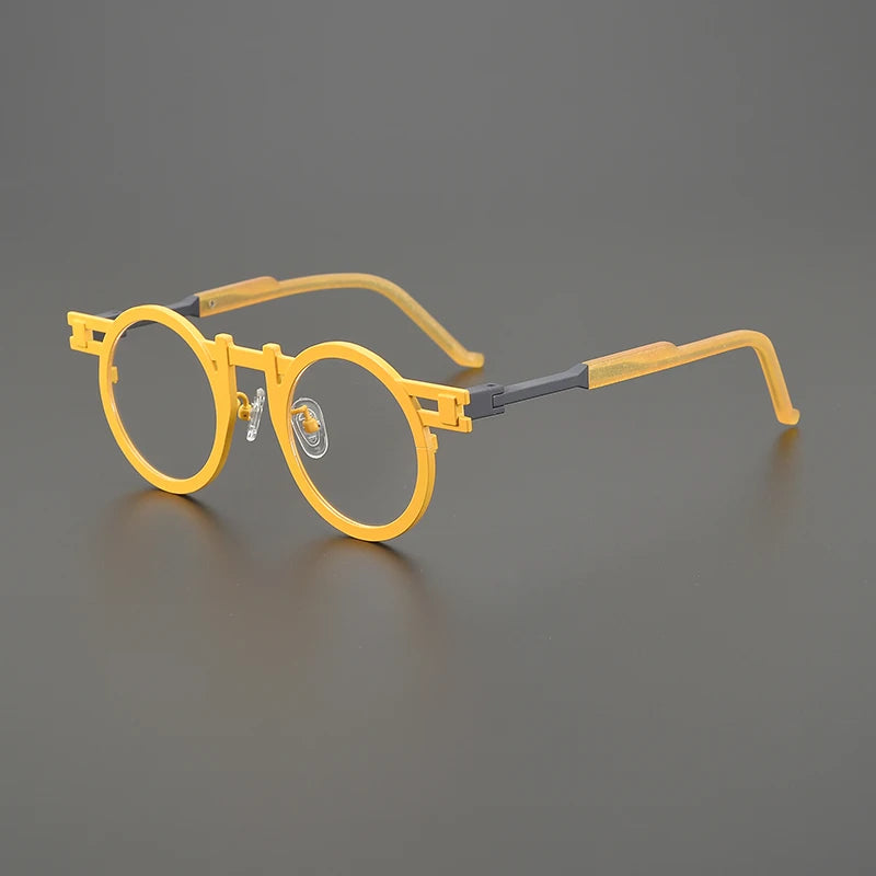 Ultralight titanium round glasses frame men and women personality myopia optical glasses luxury brand prescription glasses