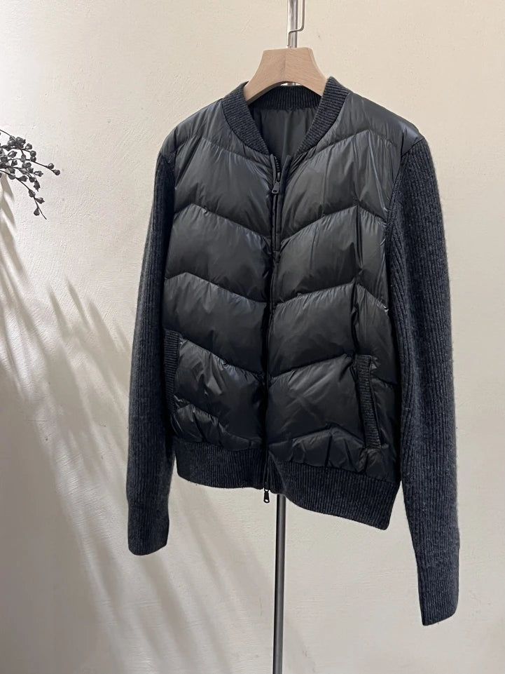 Luxurious casual cashmere goose down jacket