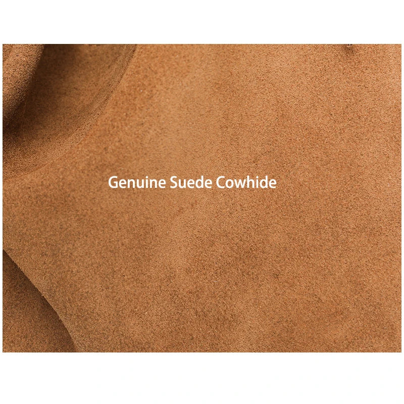 Retro Women Genuine Suede Cowhide Leather Crossbody Bag Large Capacity Soft Wearable Cow Shoulder Travel Bag With Double Zipper