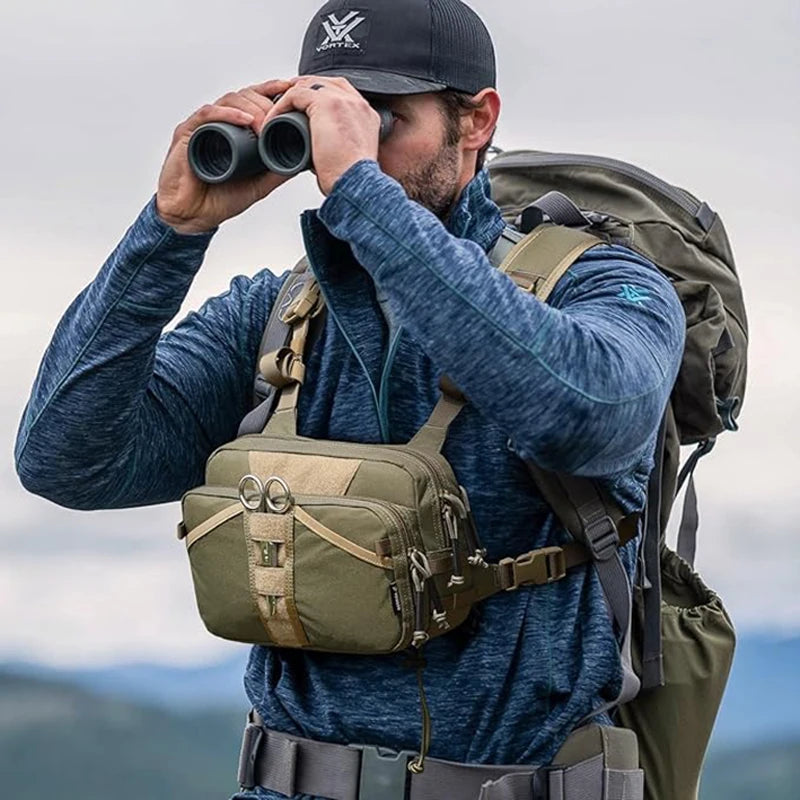 Fishing Chest Pack, Fly Fishing Bag for Men and Women, Tackle and Fly Boxes Storage Pack, Hunting Binocular Pack